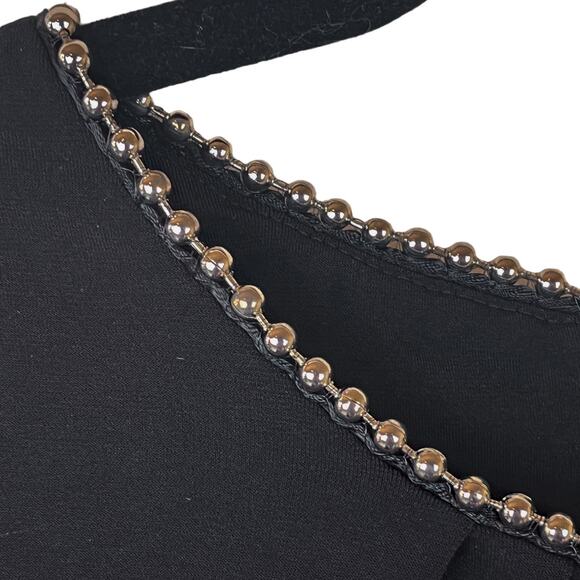 Premise Studio Women’s Top Blouse Size Medium Long Sleeve Silver Balls in Black - Picture 3 of 9